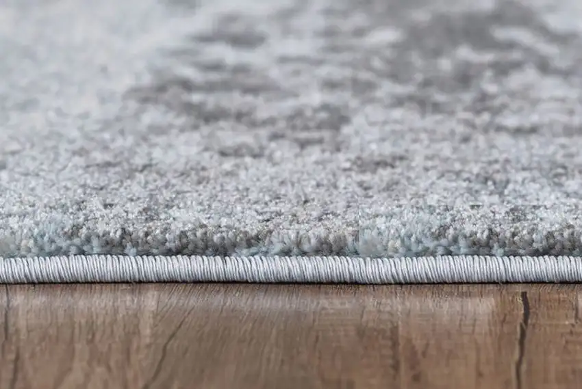 Blue Gray Abstract Mist Modern Area Rug Photo 6