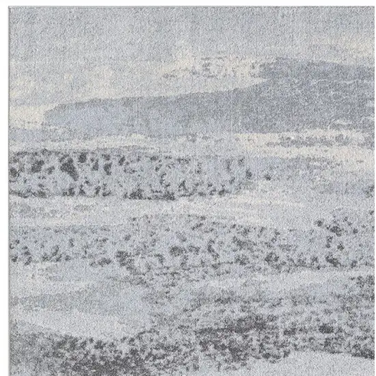 Blue and Gray Abstract Area Rug Photo 9