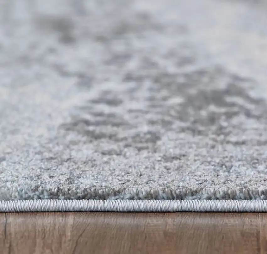 Blue Gray Abstract Mist Modern Area Rug Photo 6