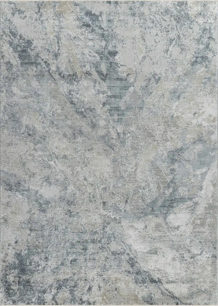 Blue Gray Abstract Power Loom Area Rug Photo 2