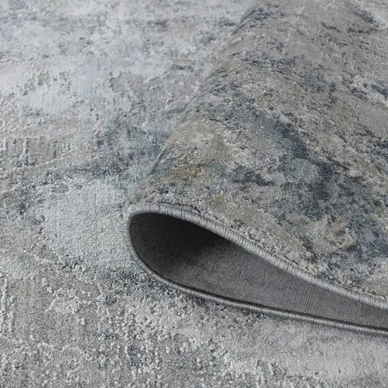 Blue Gray Abstract Power Loom Area Rug Photo 4