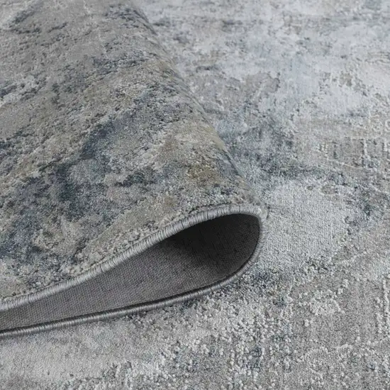 Blue Gray Abstract Power Loom Area Rug Photo 5