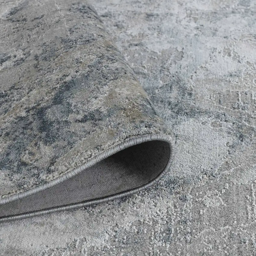 Blue Gray Abstract Power Loom Area Rug Photo 5