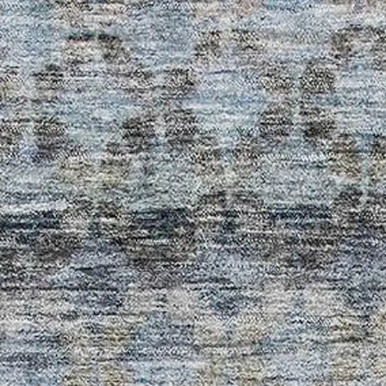 Blue Gray And Beige Striped Washable Area Rug With UV Protection Photo 4