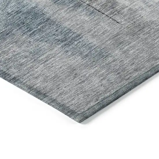 Blue Gray And Black Abstract Washable Indoor Outdoor Area Rug Photo 4