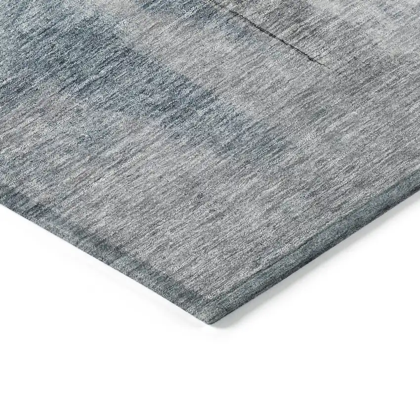 Blue Gray And Black Abstract Washable Indoor Outdoor Area Rug Photo 4