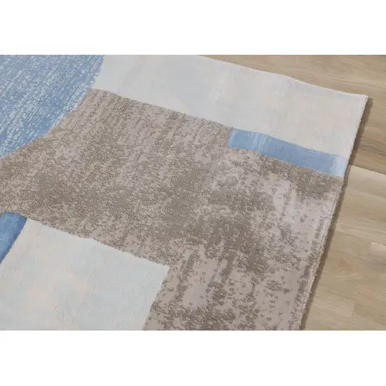 Blue Gray And Brown Geometric Area Rug Photo 8