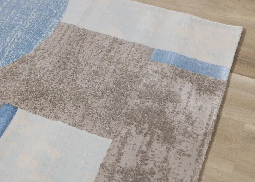 Blue Gray And Brown Geometric Area Rug Photo 8