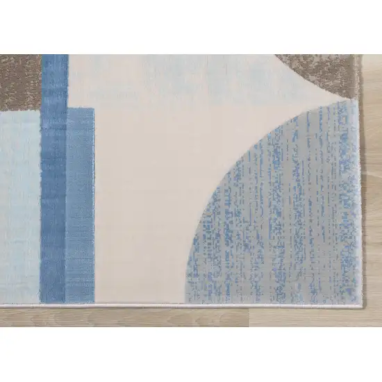 Blue Gray And Brown Geometric Area Rug Photo 9