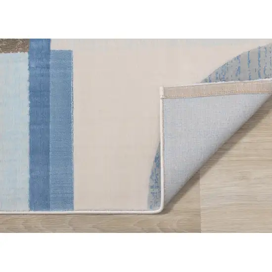 Blue Gray And Brown Geometric Area Rug Photo 9