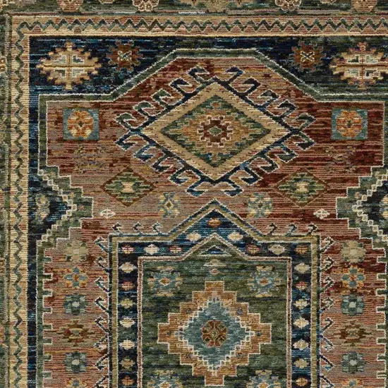 Blue Gray And Brown Tribal Area Rug Photo 5