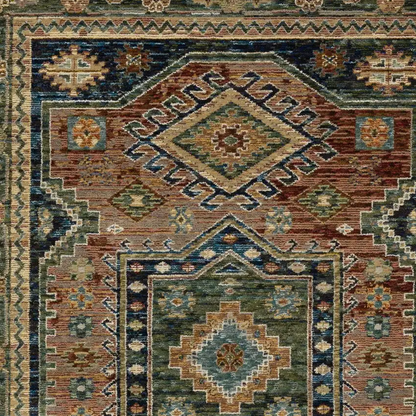 Blue Gray And Brown Tribal Area Rug Photo 5