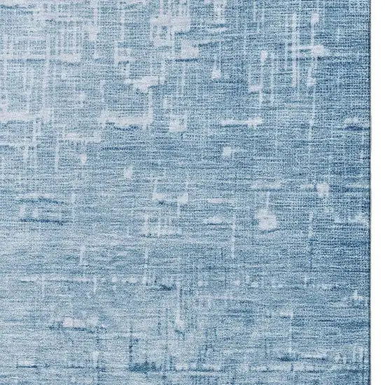 Blue Gray And Charcoal Ombre Washable Area Rug With UV Protection Photo 3