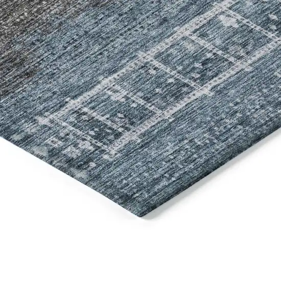 Blue Gray And Charcoal Southwestern Washable Indoor Outdoor Area Rug Photo 4