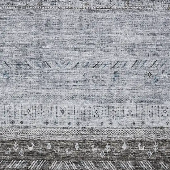 Blue Gray And Charcoal Southwestern Washable Indoor Outdoor Area Rug Photo 5