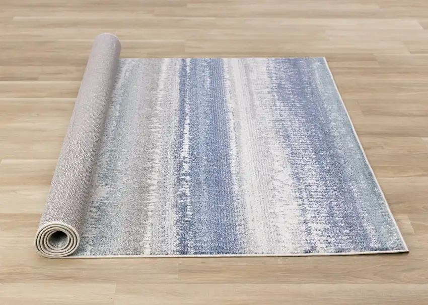 Blue Gray And Cream Abstract Area Rug Photo 6