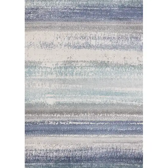 Blue Gray And Cream Abstract Area Rug Photo 2