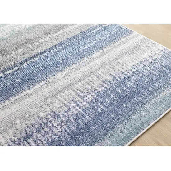 Blue Gray And Cream Abstract Area Rug Photo 7