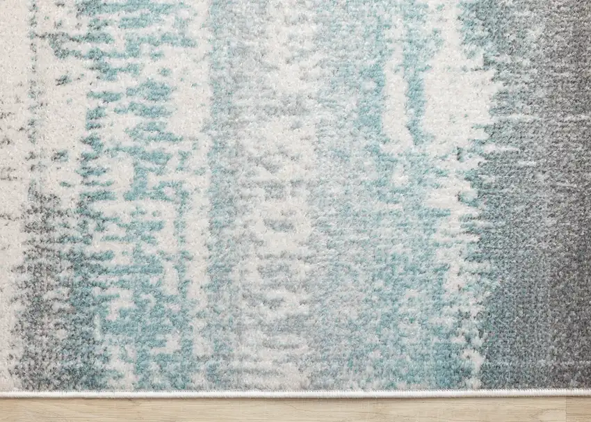 Blue Gray And Cream Abstract Area Rug Photo 9