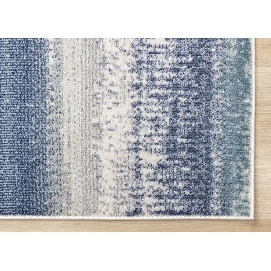 Blue Gray And Cream Abstract Area Rug Photo 8