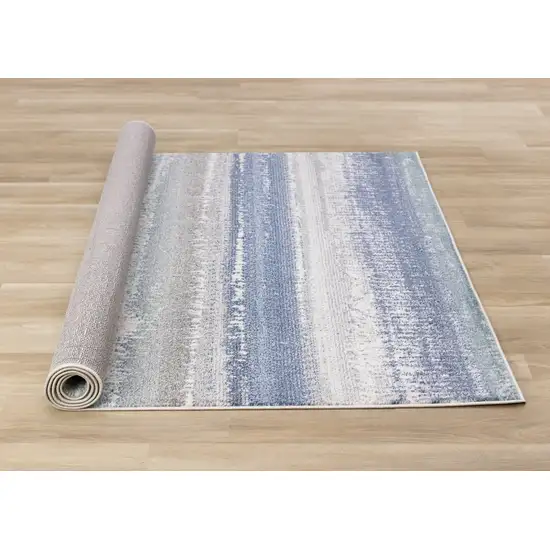 Blue Gray And Cream Abstract Area Rug Photo 6