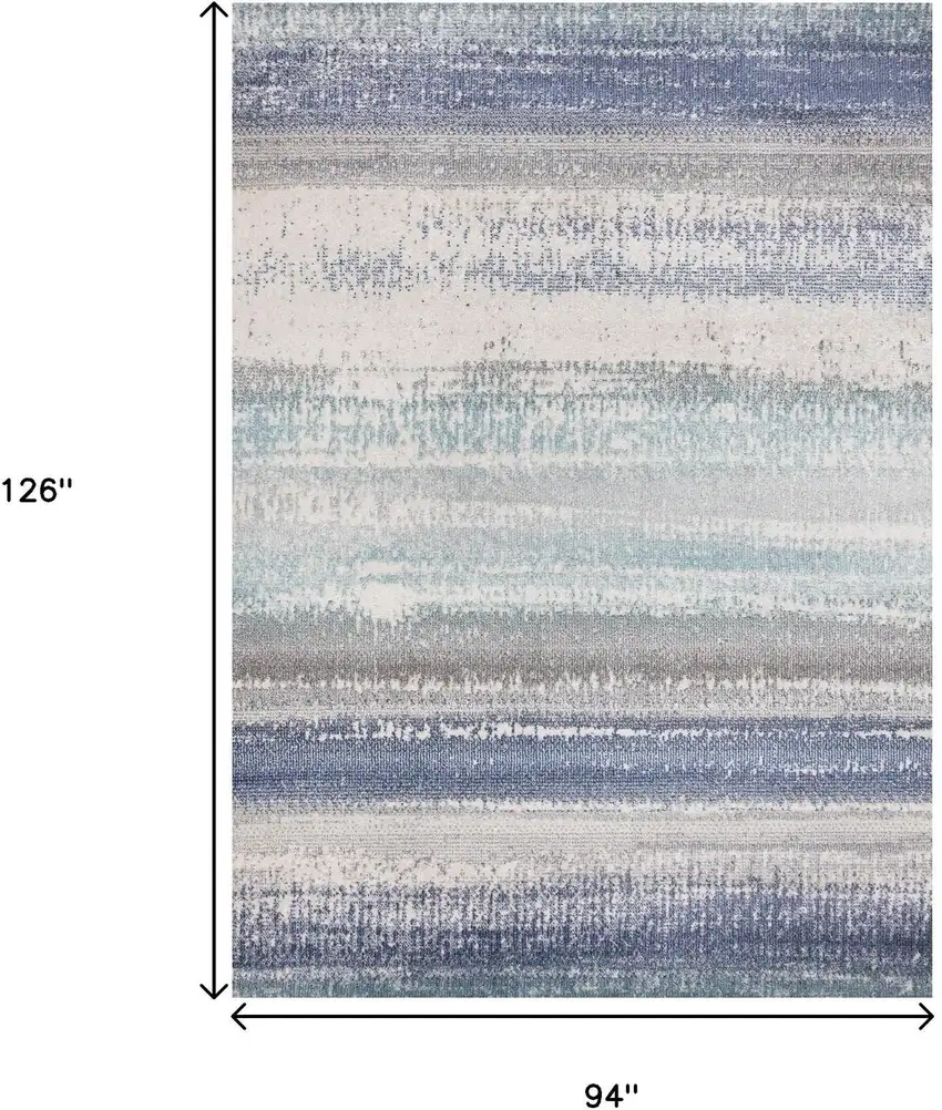 Blue Gray And Cream Abstract Area Rug Photo 3