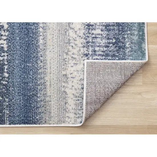 Blue Gray And Cream Abstract Area Rug Photo 9