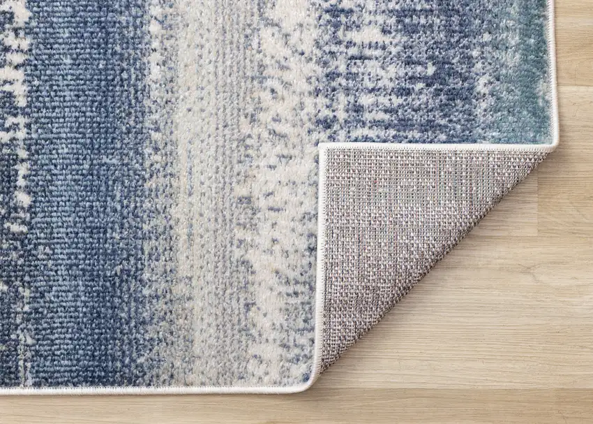 Blue Gray And Cream Abstract Area Rug Photo 9