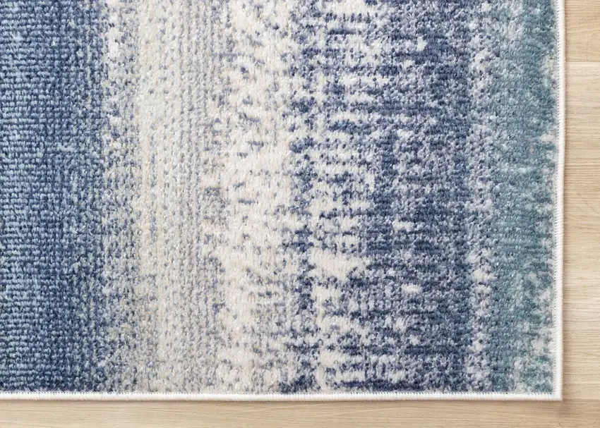 Blue Gray And Cream Abstract Area Rug Photo 8