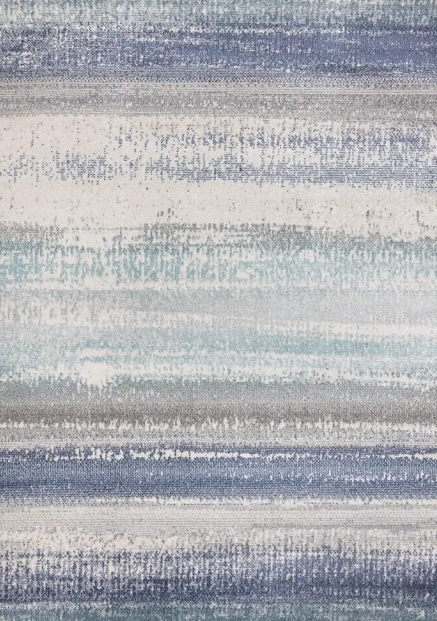 Blue Gray And Cream Abstract Area Rug Photo 2