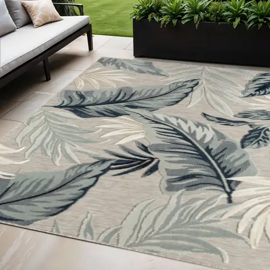 Blue And Gray Indoor Outdoor Area Rug Photo 2