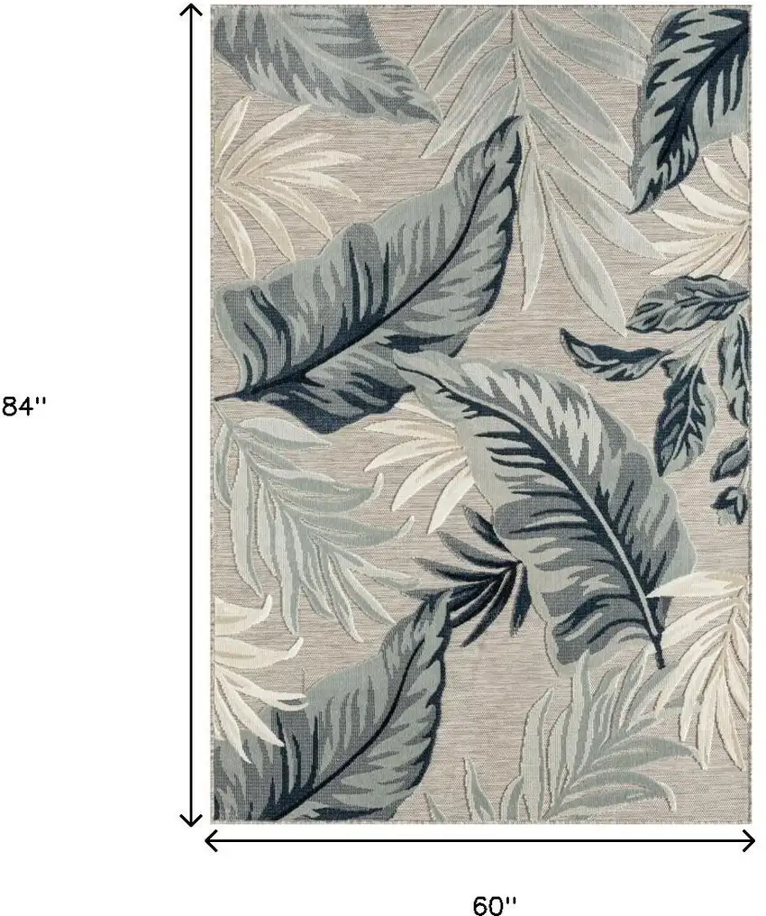 Blue And Gray Indoor Outdoor Area Rug Photo 9