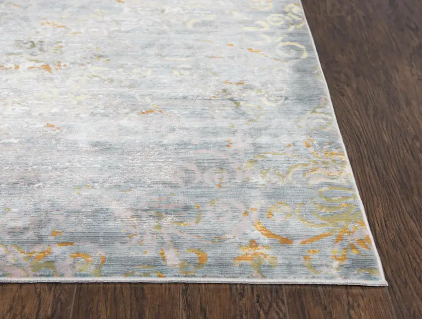 Blue Gray And Cream Oriental Area Rug Photo 3