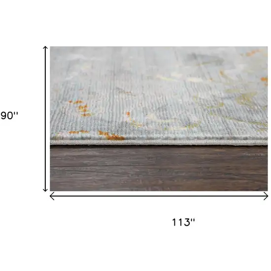Blue Gray And Cream Oriental Area Rug Photo 6