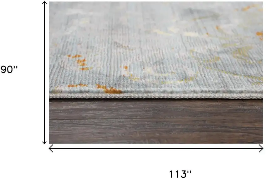 Blue Gray And Cream Oriental Area Rug Photo 6
