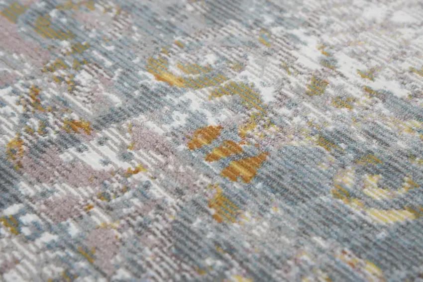 Blue Gray And Cream Oriental Area Rug Photo 4