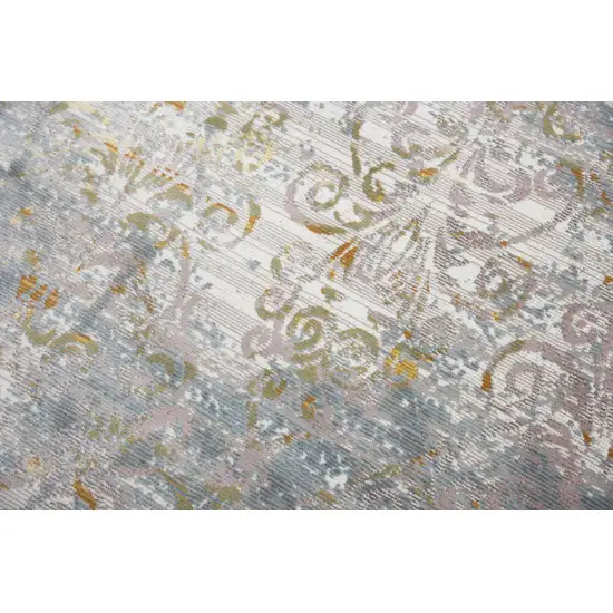 Blue Gray And Cream Oriental Area Rug Photo 5