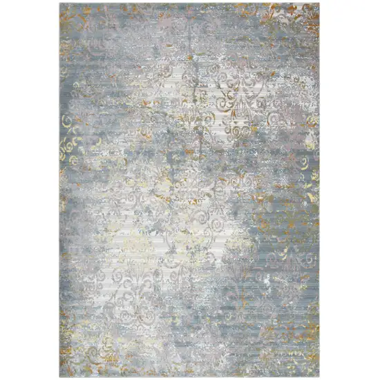 Blue Gray And Cream Oriental Area Rug Photo 2