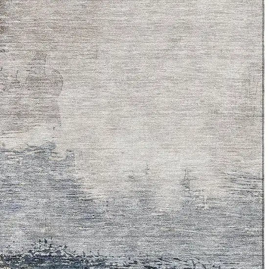 Blue Gray And Gold Abstract Washable Area Rug With UV Protection Photo 3