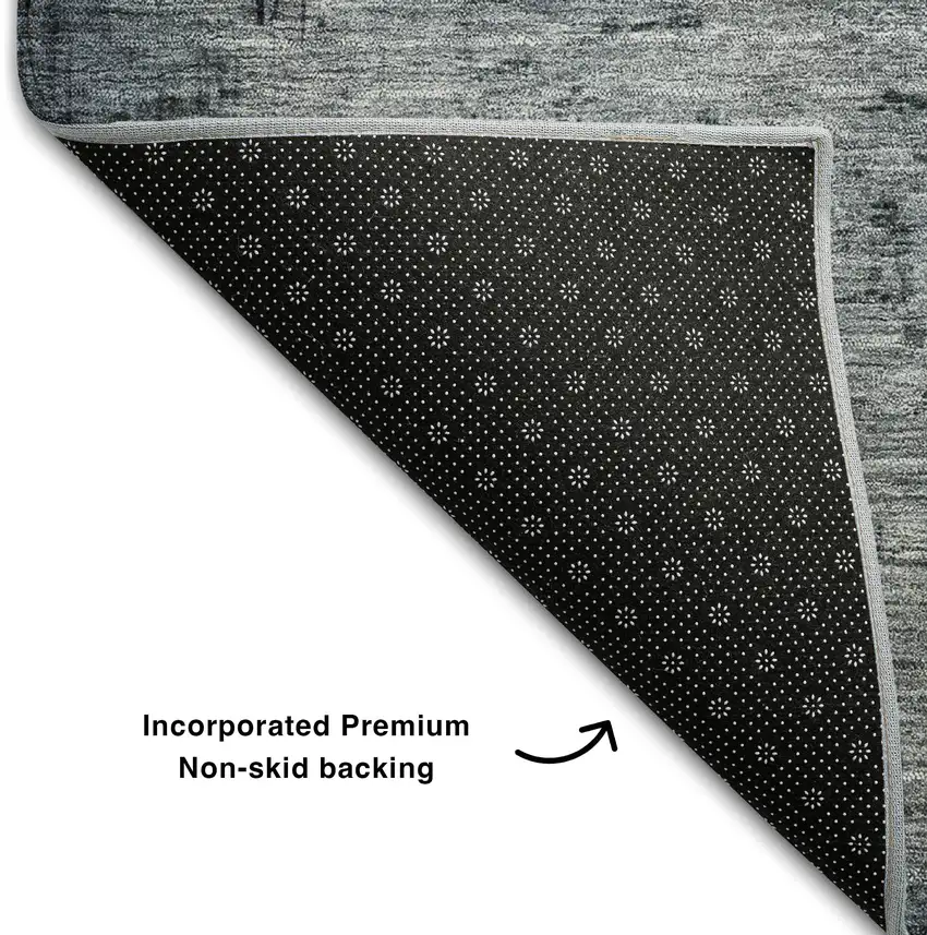 Blue Gray And Gold Abstract Washable Area Rug With UV Protection Photo 6