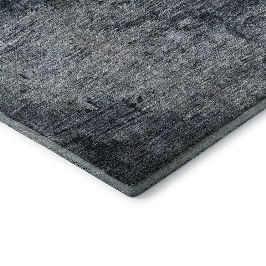Blue Gray And Gold Abstract Washable Area Rug With UV Protection Photo 6
