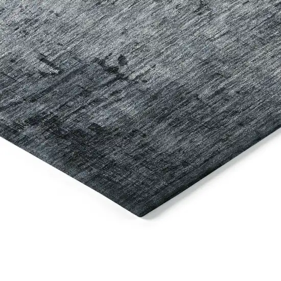 Blue Gray And Gold Abstract Washable Indoor Outdoor Area Rug Photo 4