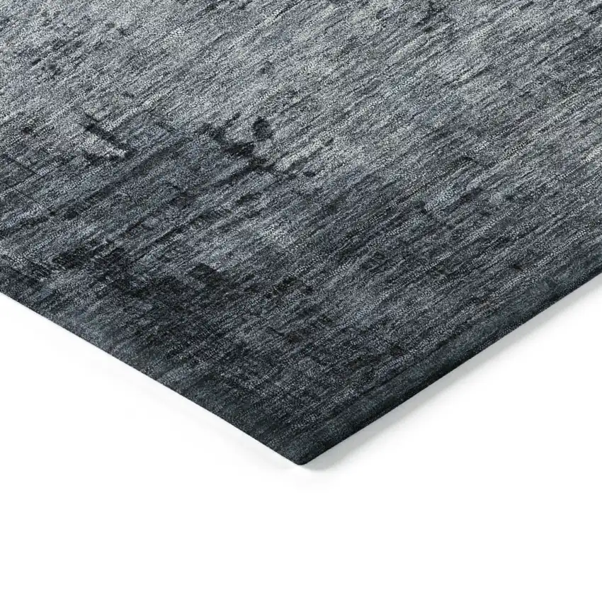 Blue Gray And Gold Abstract Washable Indoor Outdoor Area Rug Photo 4