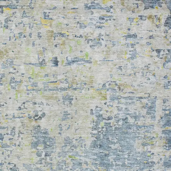 Blue Gray And Green Abstract Washable Indoor Outdoor Area Rug Photo 6