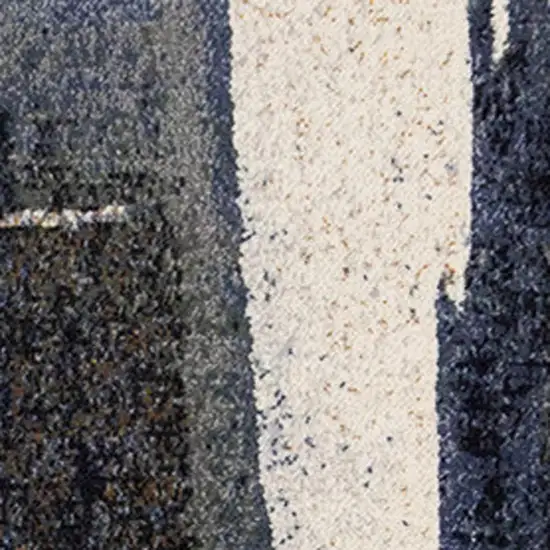 Blue Gray And Ivory Abstract Area Rug Photo 4