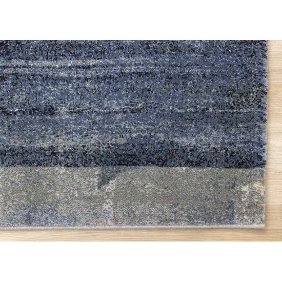 Blue Gray And Ivory Abstract Area Rug Photo 9