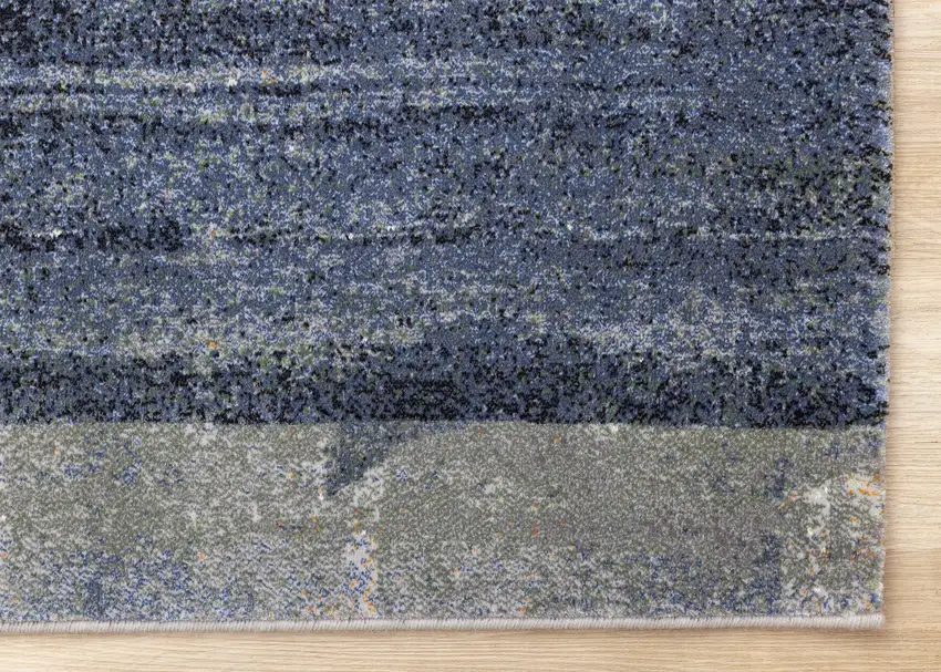 Blue Gray And Ivory Abstract Area Rug Photo 9