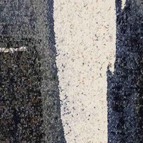 Blue Gray And Ivory Abstract Area Rug Photo 4