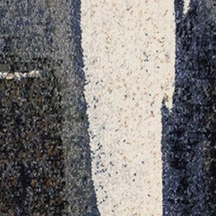 Blue Gray And Ivory Abstract Area Rug Photo 4