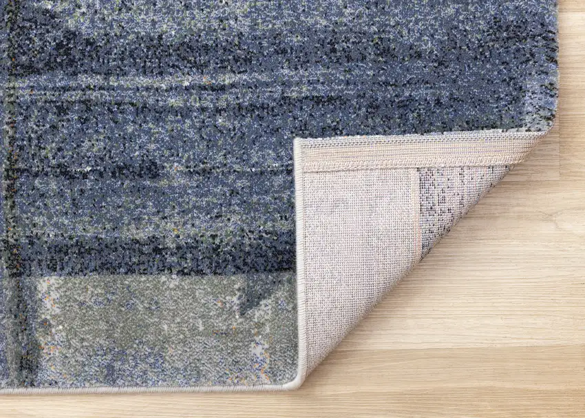 Blue Gray And Ivory Abstract Area Rug Photo 9